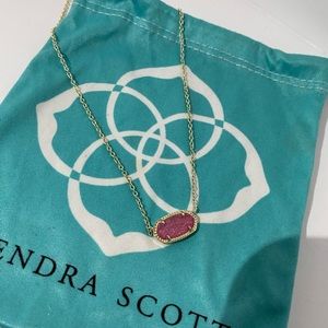 Kendra Scott pink drusy necklace
